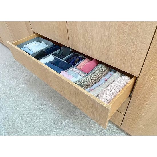 De Huus opvouwbare opbergdoos stof 8-pack in verschillende maten, opberglade, kledingkast, slaapkamer, badkamer, kantoor, kast, opbergdozen, sterren