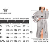 Badjas dames badstof - sjaalkraag - lang - 100% katoen (380g/m2) - Oeko-Tex Standard 100 - maat S, M, L, XL, XXL
