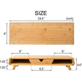 Bamboe monitorstandaard hout, geen montage nodig, monitorstandaard met lade, exquisiet, beeldschermverhoging, bureau (bamboe)