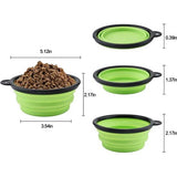 Set van 2 opvouwbare hondenbakken, reisbak voor huisdieren met deksel en haak, draagbare siliconen voerbak, hondenbak voor reizen, wandelingen, kennel, kamperen (450 ml, blauw en groen)