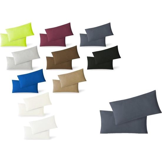 kussensloop, set van 2, voordeelpak met ritssluiting, hoogwaardige kwaliteit, antraciet, 40 x 60 cm kussensloop, set van 2, voordeelpak met ritssluiting, hoogwaardige kwaliteit, antraciet, 40 x 60 cm