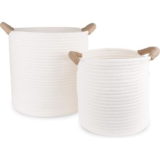 Set van 2 opbergmanden – opbergruimte en organisatie voor de gang, badkamer, slaapkamer en woonkamer of als speelgoedorganizer in de kinderkamer