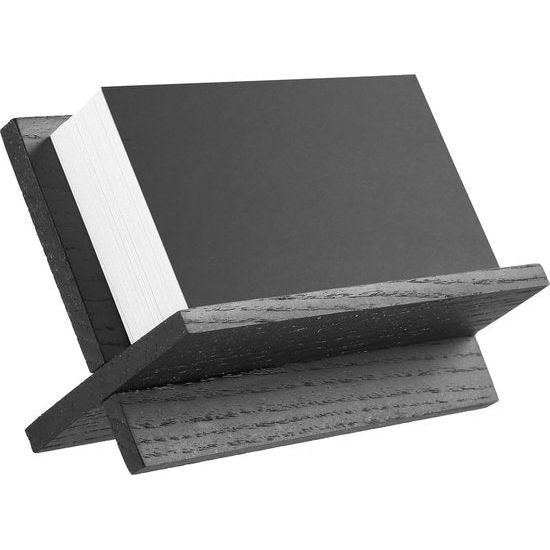 Kaarthouder voor bureau - Zwarte houten kleine kaarthouder, professionele bureau-visitekaartjesstandaard, houten naamkaarthouder, kantoor, opslag van visitekaartjeshouders