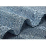 Vitrage linnenlook gordijn, lange moderne effen bistrogordijn - halftransparant, deurgordijnen, raamgordijn, keukengordijnen, korte gordijnen - BxH 132 x 183 cm, Blauw, 1 stuk