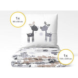 Flanellen beddengoed, 155 x 220 cm, winter - rendier beddengoed, 155 x 220 cm, wit kerstbeddengoed, 155 x 220 - 100% katoen Flanellen beddengoed, 155 x 220 cm, winter - rendier beddengoed, 155 x 220 cm, wit kerstbeddengoed, 155 x 220 - 100% katoen