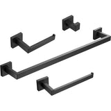 Matzwarte badkameraccessoires 4-delige badkameraccessoires handdoekenrek accessoireset SUS 304 roestvrij staal