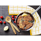 Set van 12 theedoeken, 38 x 64 cm, katoenen theedoeken, machinewasbaar (geel en wit)