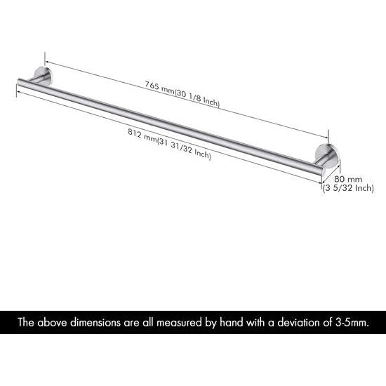 Handdoekhouder badhanddoekhouder roestvrij staal SUS304 badkamer handdoekstang handdoekhouder 80 cm lange badhanddoekhouder geborsteld