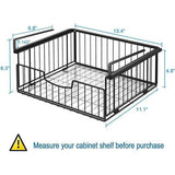 Set van 2 hangmanden, metalen hangmand, opbergorganisator voor onder de kast, perfecte opbergmand voor keuken, bureau en voorraadkast - zwart