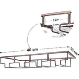 Wijnglashouder onder kast Glazen houder voor wijnglazen Glaswerk Hangend Metaal Wijnglasrek Brilopslag voor Keuken Bar Restaurant Wit