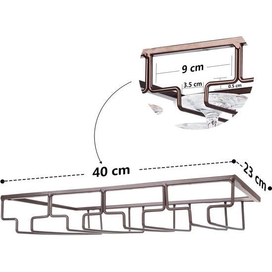 Wijnglashouder onder kast Glazen houder voor wijnglazen Glaswerk Hangend Metaal Wijnglasrek Brilopslag voor Keuken Bar Restaurant Wit