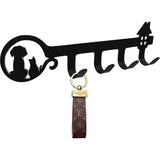 Wandsleutelhanger, dier creatieve sleutelhaken, wandsleutelhouder, organizer, sleutelrek metaal met schroeven, voor het ophangen van kleine accessoires en huissleutels (zwart)