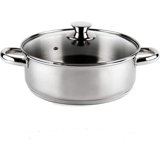 Inductie 18/10, roestvrijstalen kookpot, diameter 28 cm, zilver, 28 cm