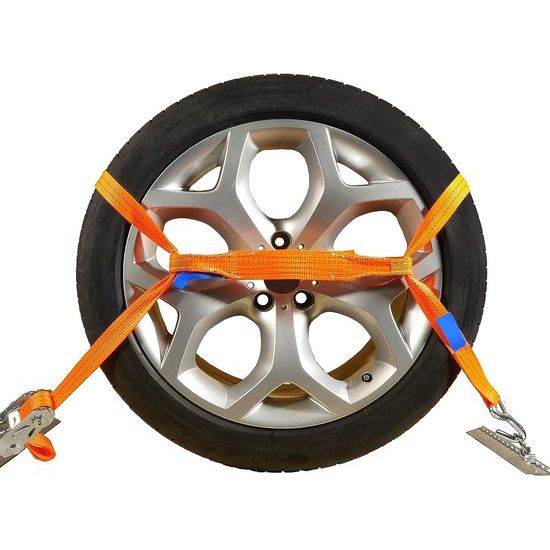 Planet Spanbanden, 4 stuks, auto transport 2000 daN / 2,9m / 35 mm, oranje, wielvergrendeling, bandriem, sjorriem, wielbeveiligingsgordel DIN EN 12195-2