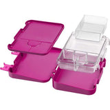 Len bento Box lunchbox voor kinderen, met 4 + 2 vakken, extreem robuust, lunchbox, ideaal voor kinderopvang en school (paars, zittende eenhoorn)