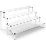 4 Tier Acryl Display Stand, Helder Tafelblad Clear Riser Display Plank voor Decoratie en Organisatie, 16" x 12.4" x 7.7" Acryl Stand voor Beeldje, Sieraden, Cupcake