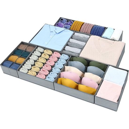 Opbergsysteem voor laden, kledingkast, 2 stuks, kastorganizer, opvouwbare jeans, closet, opbergdozen met vakken voor broeken, overhemden, T-shirts, truien, leggings, ondergoed Opbergsysteem voor laden, kledingkast, 2 stuks, kastorganizer, opvouwbare jeans, closet, opbergdozen met vakken voor broeken, overhemden, T-shirts, truien, leggings, ondergoed