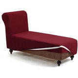 Chaiselongue stretchhoes, antislip hoes voor chaise longue bankovertrek, elastische hoes voor ligstoel, antislip, stretchhoes, comfortabele stof, meubelbescherming (wijnrood)