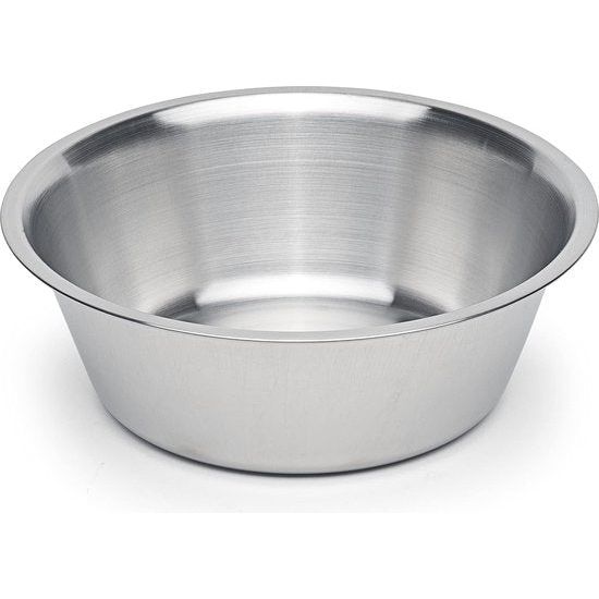 Hoogwaardige hondenbak, voerbak en drinkbak van geborsteld roestvrij staal, vaatwasmachinebestendig, voerbak (2x L / 2,2 l / 23,5 cm)