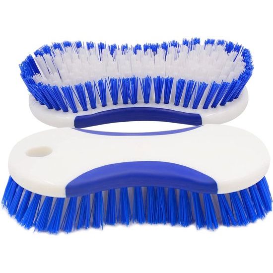 Schrobbristel, handschrobber van Kunststof, Schrobbristel met dichte haren, schoonmaakborstel voor voorkant, tapijt, tegels, badkamer (2 stuks)