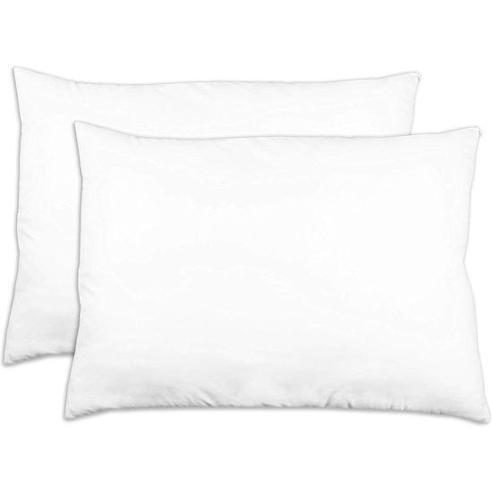 Set van 2 hoofdkussens, slaapkussens, met holle vezelvulling, 60x80 cm, wit.