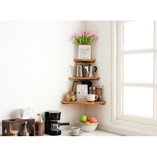 Massief hout Wandmontage Drijvende Hoekplank 1 Stks Quarter Ronde Opslag Planken Hoek Organizer voor Badkamer Keuken Slaapkamer Woonkamer (Maat: 35 * 35 * 3,5 cm Massief hout Wandmontage Drijvende Hoekplank 1 Stks Quarter Ronde Opslag Planken Hoek Organizer voor Badkamer Keuken Slaapkamer Woonkamer (Maat: 35 * 35 * 3,5 cm