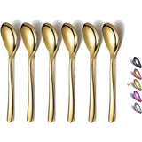 Gouden espressolepel, 5,5 inch mini-koffielepel, kleine roestvrijstalen lepel, theelepel voor desserts, set van 6, vaatwasmachinebestendig