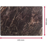 Placemats / placemats, 4 stuks, 43,5 x 30 cm, PET, zwart, Saleen Edition: marmer