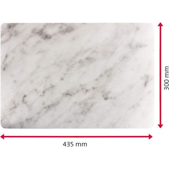Placemats/placemats, 4 stuks, 43,5 x 30 cm, PET, wit, Saleen Edition: marmer