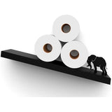 Toilet Paper Holder - Elephant Black - Tilted Toilet Paper Rack - Bathroom Accessories - Black Toilet Paper Storage - Unique Tissue Paper Rolls Storage