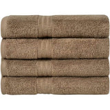 Biologische katoenen handdoekenset, 4 x handdoeken, 50 x 100 cm, zacht en absorberend, 100% Turks katoen, Oeko-Tex Made in Green en GOTS-gecertificeerd (kegelbruin)
