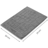Badmatten Hotel Douchemat - 50x70 cm - Grijs - Geruit - Badtapijt Badmat Badmat Wasbaar