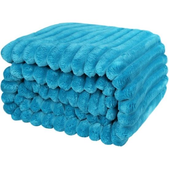 150 x 200 cm, warme pluizige beddensprei, deken en sofadeken, mama, vrouw en vriendin, blauw, 150 x 200 cm