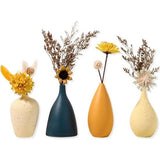 Small Ceramic Vases Set, Ceramic Vases for Flowers, Decorative Vases for Living Room, Mini Handmade Vases for Table Decoration, Modern Vase with Morandi Matte Colour, Set of 4