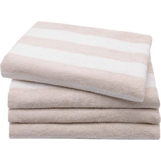 Set van 4 handdoeken, 50x100 cm, 100% katoen, 380g/m², beige