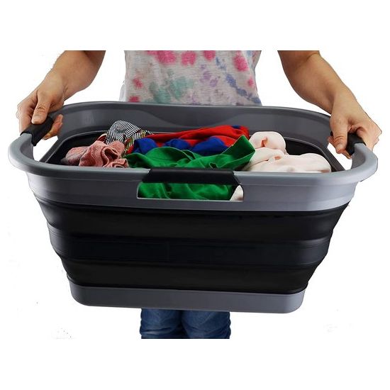 Opvouwbare plastic wasmand 30L Opvouwbare opbergbak Organizer Ruimtebesparende mand Watercapaciteit 24L