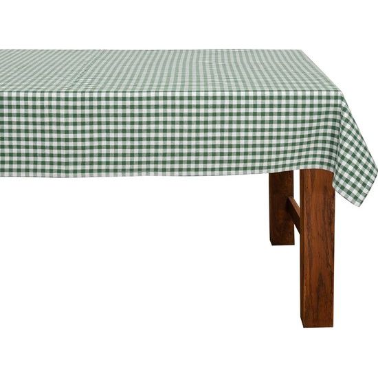 Tafelkleed 140 x 220 cm donkergroen/wit geruit (kleur en grootte naar keuze) - hoogwaardig vervaardigd tafelkleed van 100% katoen