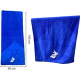 Ribbi - Premium microvezel handdoek, inclusief opbergtas – geschikt voor fitness & sport, strand, yoga, badhanddoek, sauna en meer -40x100cm - Blauw