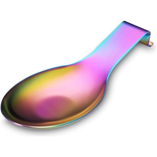 Matte regenboog lepelhouder, roestvrij stalen lepelhouder voor kookplaat, keukengerei, houder voor pollepel, tang, spatel, fornuis lepelhouder, pannendekselhouder, vaatwasmachinebestendig (1 stuks 24 cm)