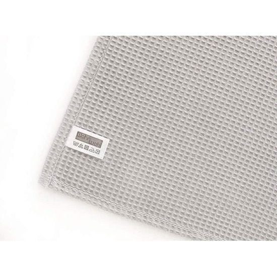 Sprei, 220 x 240 cm, wafelpiqué, lichte zomerdeken van 100% katoen, luchtige bankdeken, veelzijdig inzetbaar, onderhoudsvriendelijke woondeken, katoenen deken, kleur: lichtgrijs