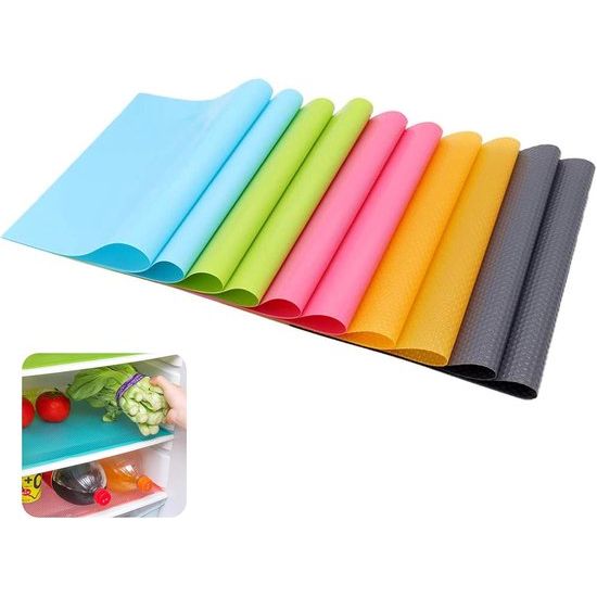 Antibacteriële koelkastmatten, anti-vocht, koelkastpad, anti-schimmel, antibacteriële koelkastmatten, wasbaar en doe-het-zelf, op maat te snijden, 10 stuks