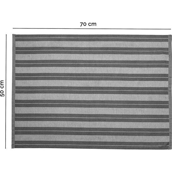 Theedoekenset 5-delig, 100% katoen, 50x70 cm, grafiet gestreept Translation: Set van 5 theedoeken, 100% katoen, 50x70 cm, grafiet gestreept.