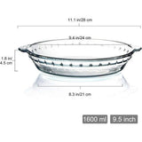 Taartvorm, glazen taartvorm met handgrepen - 24 cm 1,6 L, ronde taartvorm voor 5-6 personen