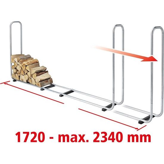 Stacking Aid voor Brandhout 5122000 / Verstelbare open haardopslag voor de buitenruimte gemaakt van gegalvaniseerd staal / max. Volume: 1,17 m³