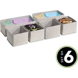 Opbergdoos, ademende stoffen box voor sokken, ondergoed, leggings etc., veelzijdige organizer met lades voor slaap- en kinderkamers, taupe/natuurlijk wit, 6er-Set