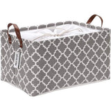 Opbergmand, Marokkaans roosterpatroon, canvas, opvouwbaar, geometrisch ontwerp, opbergmand met trekkoord en kunstleren handgrepen, 41,9 x 29,2 cm, waterdichte binnenkant