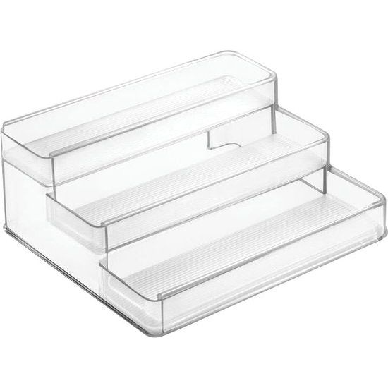 mDesign - Uitbreidbare opbergdoos met 3 niveaus - praktische sorterdoos voor de keuken, als keukenrek of voor vitaminen - transparant