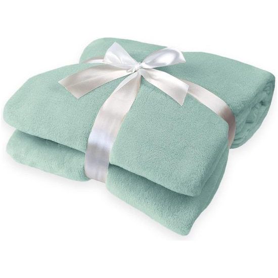 Deken Roma turquoise, microvezel fleece deken 150x200 cm, pluizig zachte woondeken in trendy kleuren