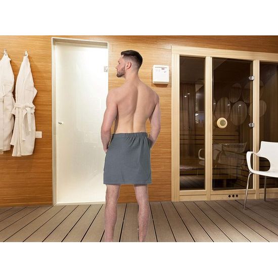 Saunakilt voor heren, 100% katoen, 200 g/m², 44 x 120 cm, wafelpiqué