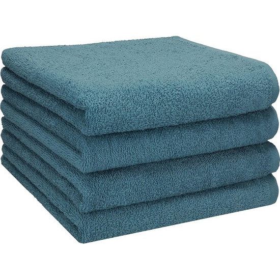 4-pack handdoeken set handdoeken afmeting 50x100 cm 100% katoen kleur duifblauw